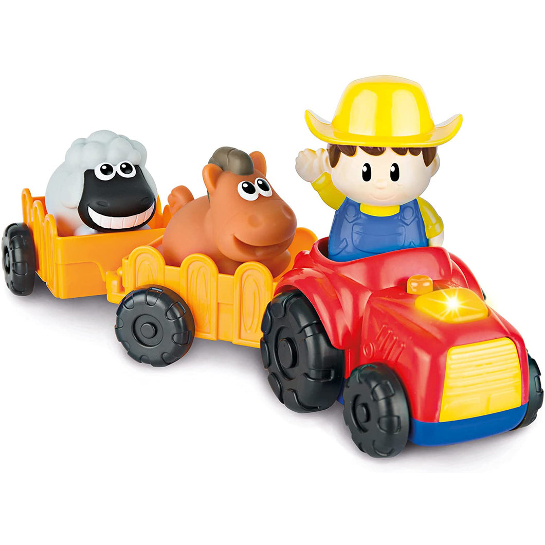 Tractor Toy with Farmer, Farm Animals and Wagons