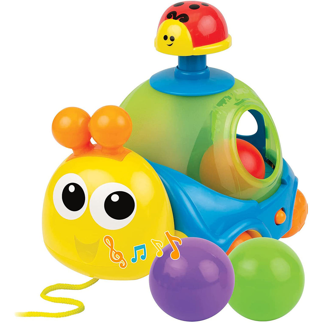 Pull Along Ball Popper Toy Snail for Babies