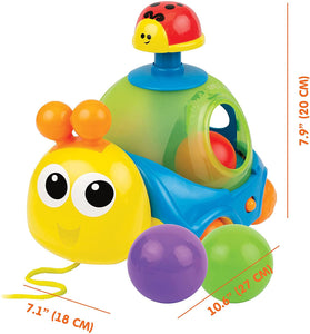 Pull Along Ball Popper Toy Snail for Babies