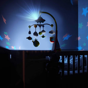 Musical Crib Mobile with Space, Airplanes and Clouds Theme
